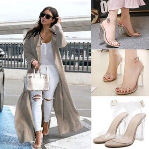 CLEAR PERSPEX HEELS SZ 7.5